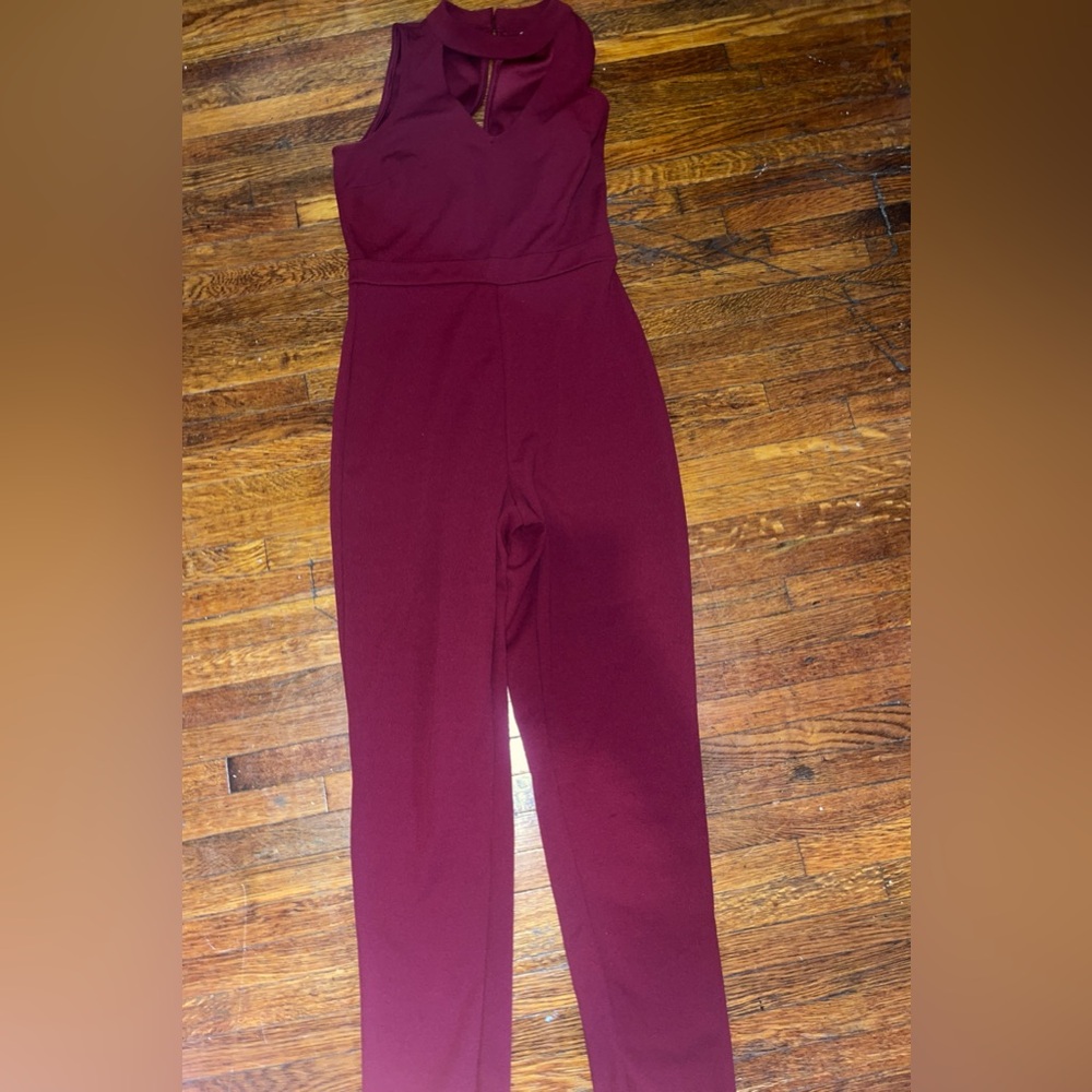 Wine red jumpsuit